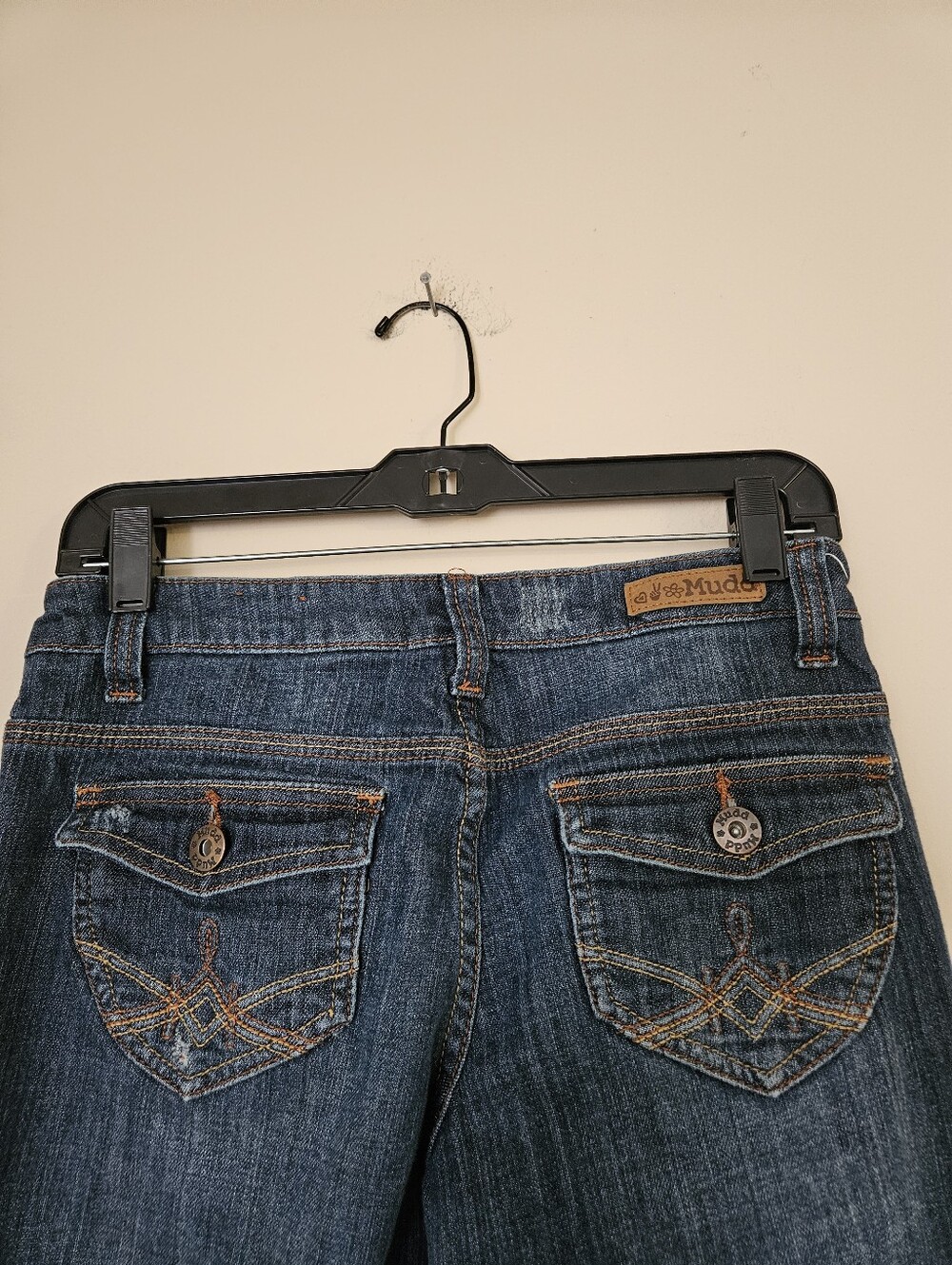 Mudd Women's Flared Jeans in Dark Blue Denim, Size 7 - Picture 3 of 4